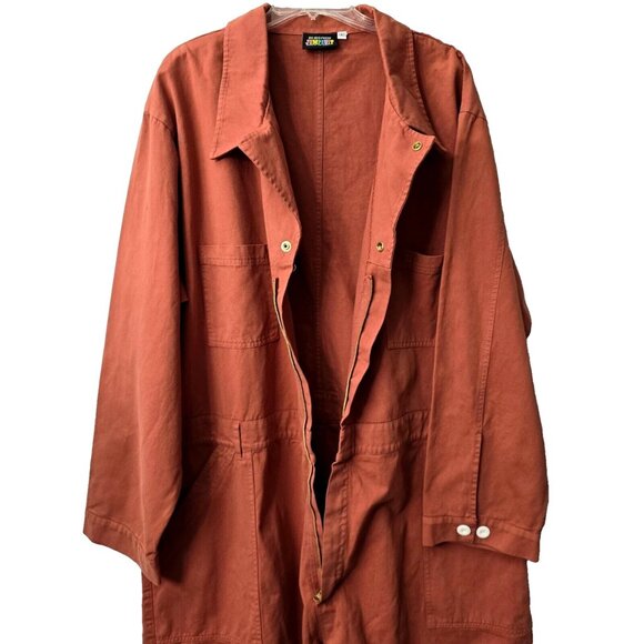 Big Bud Press Jumpsuit Romper 3X 4X 5X Plus Unisex Cotton Twill Clay Long Sleeve - Picture 8 of 14